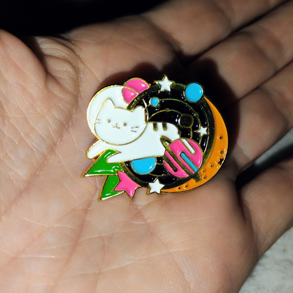 Small Colorful Cat Space Astronaut Enamel Pin
